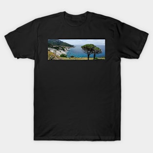 Panoramic view around the area of Marciana, Elba T-Shirt